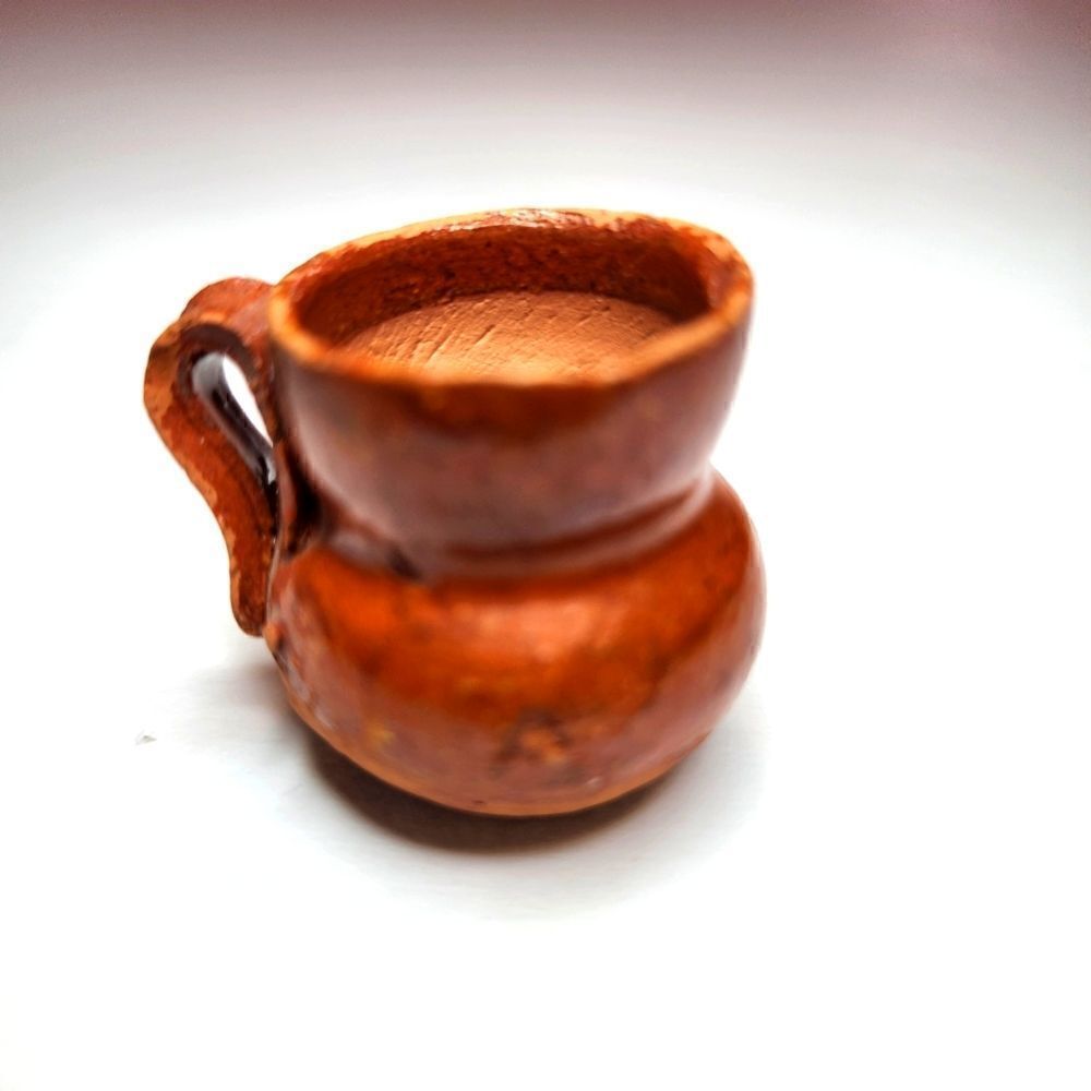 Miniature Set of Two Terra Cotta Handmade Pots - Picture 2 of 7